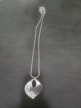 Brighton Silver Filigree Teardrop Pendant Necklace